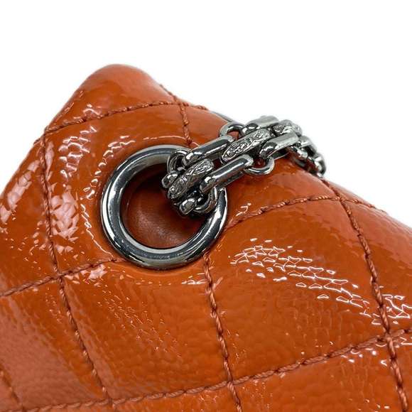 Chanel Mini Matelasse Mademoiselle Chain Double Flap Shoulder Bag Orange - Picture 15 of 16